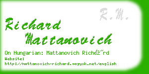 richard mattanovich business card